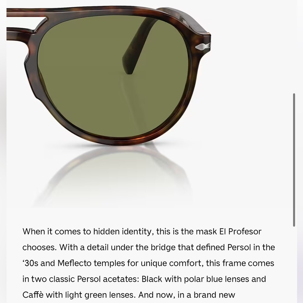 Persol Tortoise Shell Sunglasses with Green Lenses - Picture 3 of 5